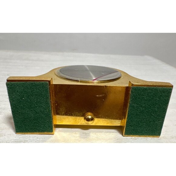 Disney Desk Mantel Clock Minature Mickey & Minnie Driving Gold Metal 2 x 1.25" - Picture 5 of 8